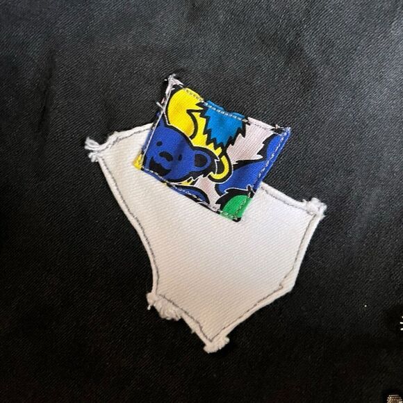 Upcycled Skinny Jeans Dark Wash Reworked Grunge Concert Grateful Dead Bears 28 - Picture 7 of 13